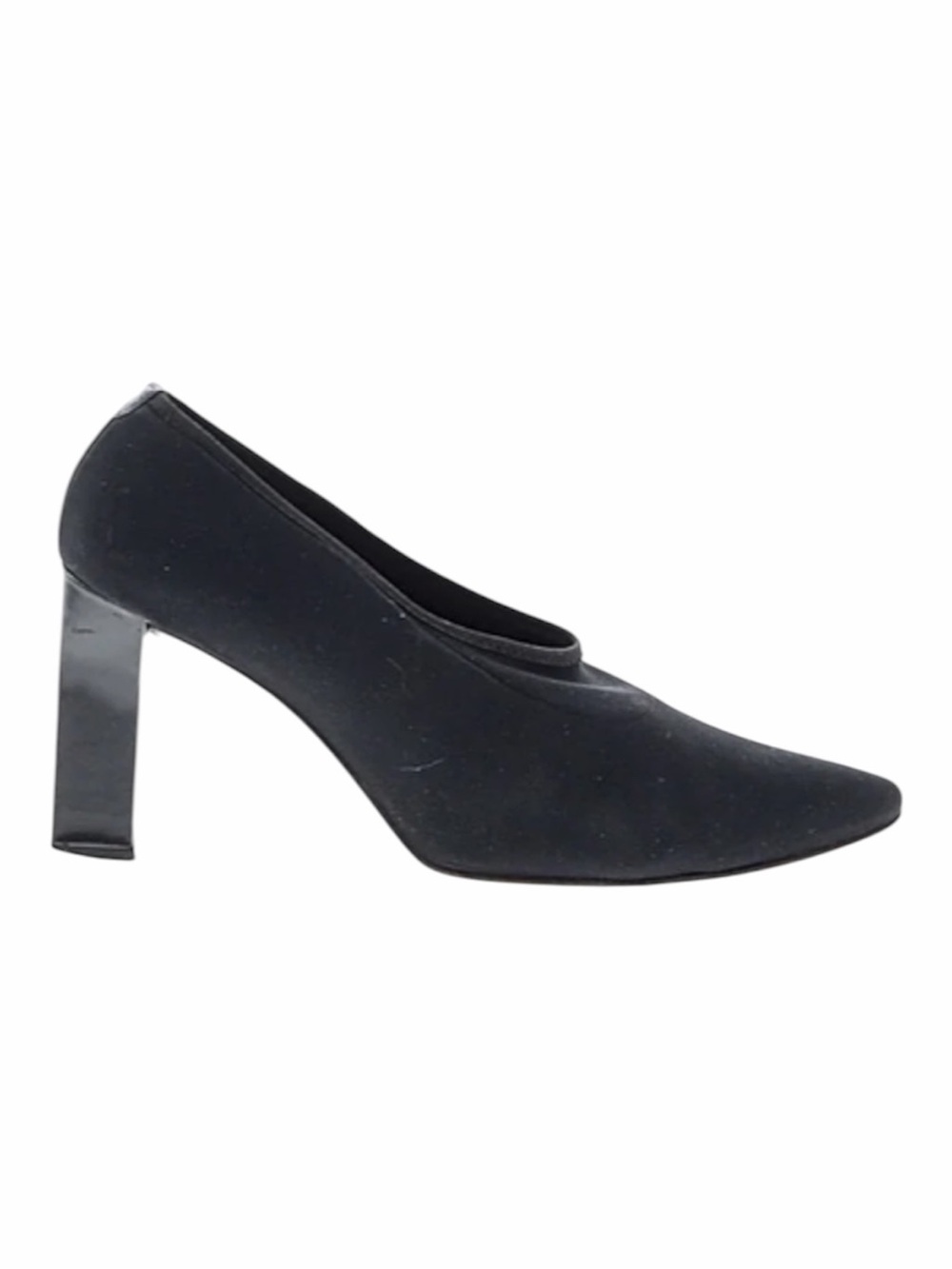 Vintage Walter Steiger Black High Vamp Stretch Pumps with Block Heel, size 8